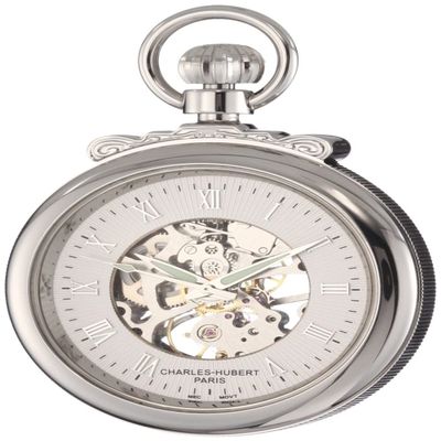 Charles-Hubert, Paris 3903-W Classic Collection Open Face Mechanical Pocket Watch