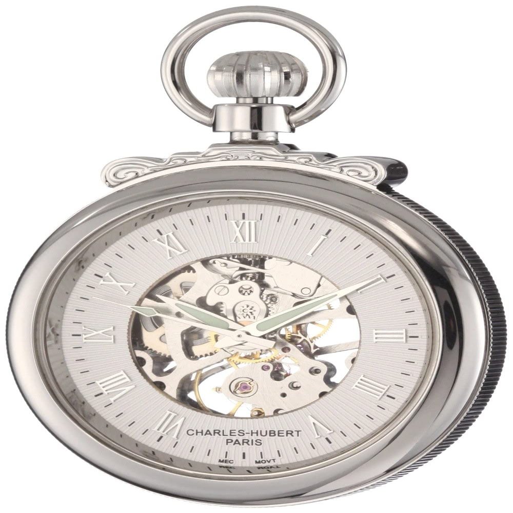 Charles-Hubert, Paris 3903-W Classic Collection Open Face Mechanical Pocket Watch