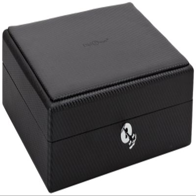 Diplomat 31-445 Carbon Fiber Eighteen Watch Case with Black Suede Interior Watch Case