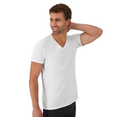 Hanes Ultimate Men's 5-Pack ComfortSoft V-Neck Tee,White,Medium