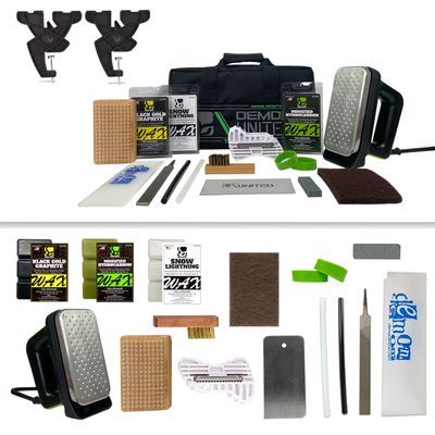 Demon Podium Delux Ski Snowboard Tune Kit w/Iron, Premium Universal Wax Kit 399 Grams, Vise, Waxing Apron & Base Cleaner