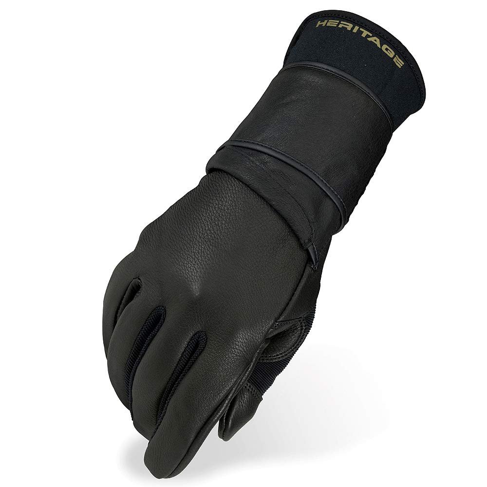 Heritage Pro 8.0 Bull Riding Gloves, Size 10, Black