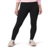 HUE Women's Ultra Soft Cotton Leggings with Wide Waistband, Full and Capri Length, Black, Large view 1