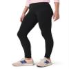 HUE Women's Ultra Soft Cotton Leggings with Wide Waistband, Full and Capri Length, Black, Large view 3