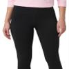 HUE Women's Ultra Soft Cotton Leggings with Wide Waistband, Full and Capri Length, Black, Large view 4