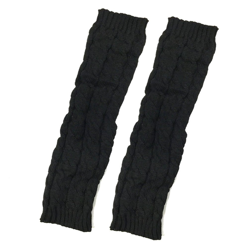 Bowbear Winter Cable Knit Boot Socks Leg Warmer, Black