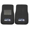 FANMATS 17128 NFL - Seattle Seahawks 2-pc Embroidered Car Mat Set | Black | 17"x25.5" | Seahawk Head Primary Logo view 1