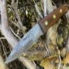 Perkin Damascus Hunting Knife with Sharpener and Sheath Beautiful Bushcraft Knife view 1