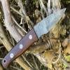 Perkin Damascus Hunting Knife with Sharpener and Sheath Beautiful Bushcraft Knife view 2