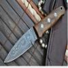 Perkin Damascus Hunting Knife with Sharpener and Sheath Beautiful Bushcraft Knife view 3