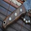 Perkin Damascus Hunting Knife with Sharpener and Sheath Beautiful Bushcraft Knife view 4