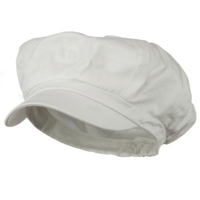 e4Hats.com Big Size Cotton Newsboy Hat - White OSFM