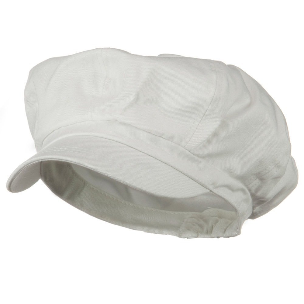e4Hats.com Big Size Cotton Newsboy Hat - White OSFM