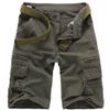 Crazy Men's Casual Outdoor Relaxed Cotton Army Cargo Shorts Pants-grey-26 view 1