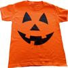 Custom Kingdom Adult Mens/Womens Pumpkin Face Halloween T-Shirt (XL, Orange) view 1