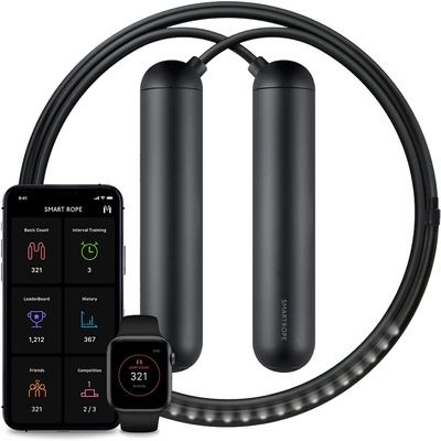 [Tangram Factory] Smart Rope - LED embedded Jump Rope (Black, Large)