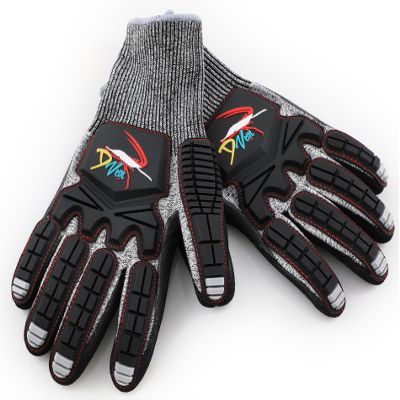 D Vein Lobster Gloves for Diving Kevlar Spearfishing Dive Glove Puncture Resistant (Large)