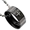R.H. Jewelry Stainless Steel Pendant, the Lords Prayer Black Band Ring view 1