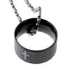 R.H. Jewelry Stainless Steel Pendant, the Lords Prayer Black Band Ring view 2