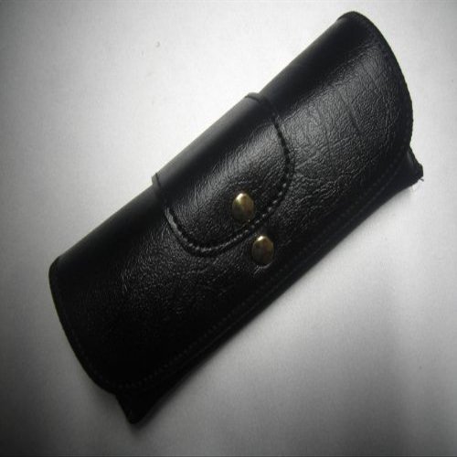 Calabria Double Snap Belt Loop Eyeglass Case PU Leather Brown Old School Vintage Eye Glasses Pouch Semi-Hard Sunglass Holder