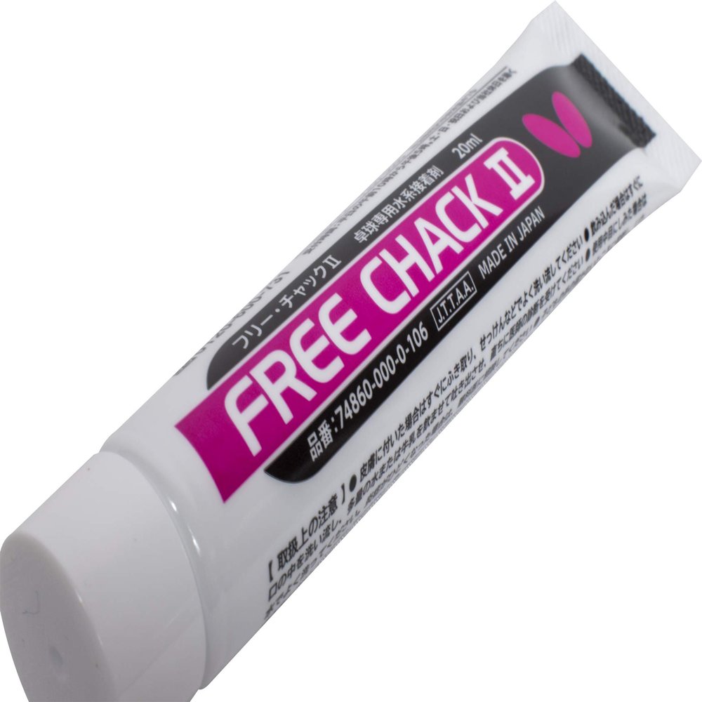 Butterfly Table Tennis Racket Glue Free Chack II - 20ml - Great For Assembling Rackets with Tenergy Rubber, White