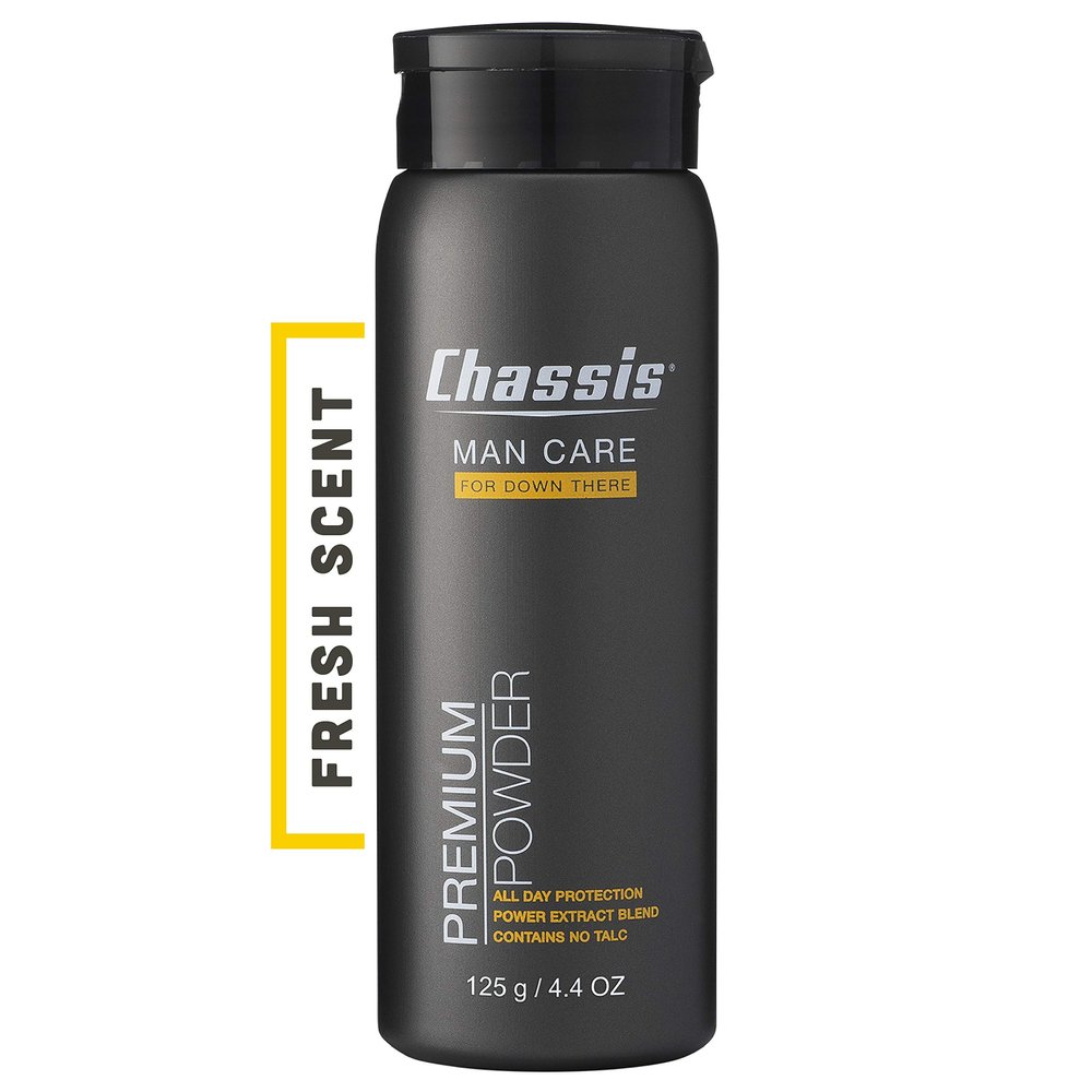 Chassis Premium Body Powder for Men, Whole Body Deodorant, Odor-Absorbent, Talc-Free Anti-Chafing Powder for Groin & Sensitive Skin, Friction Defense & Odor Control, Original Fresh Scent