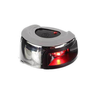 Attwood NV2012SSR-7 LightArmor 2-Mile Navigation Deck Mount Sidelight, Red LED Lighting, Round Stainless Housing