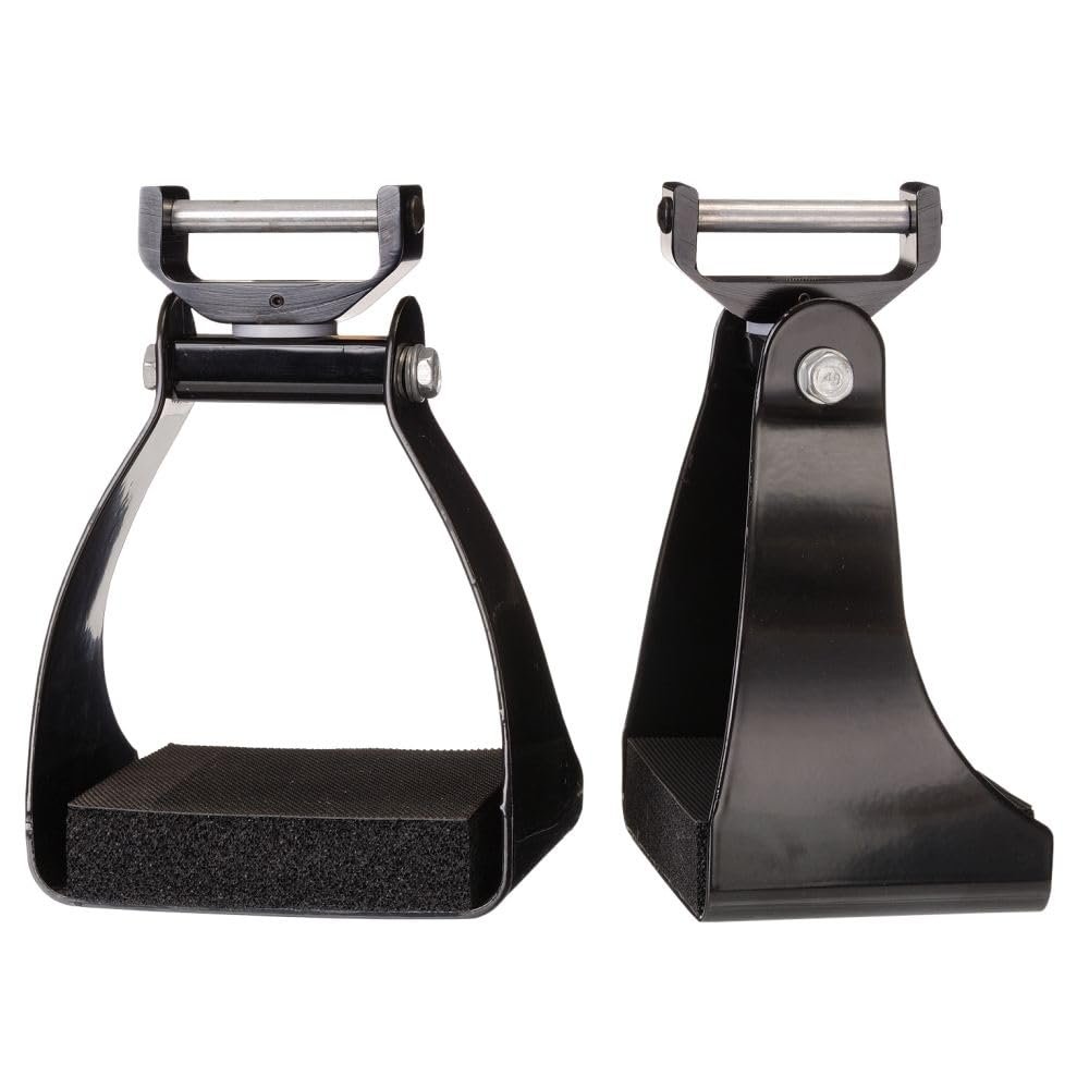Tough 1 Swivel and Lock Endurance Stirrup, Black, 3-Inch