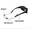 Cablz Zipz Adjustable Eyewear Retainer | Adjustable, Lightweight, Low Profile, Off-The-Neck Eyewear Retainer Strap | Black | 14" w/Regular Tip view 3