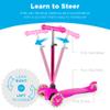 Best Choice Products Kids Mini Kick Scooter Toy w/Light-Up Wheels, Height Adjustable T-Bar, Foot Break - Pink view 4