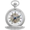 Gotham Men's Silver-Tone 17 Jewel Mechanical Exhibition Pocket Watch # GWC14040S view 2