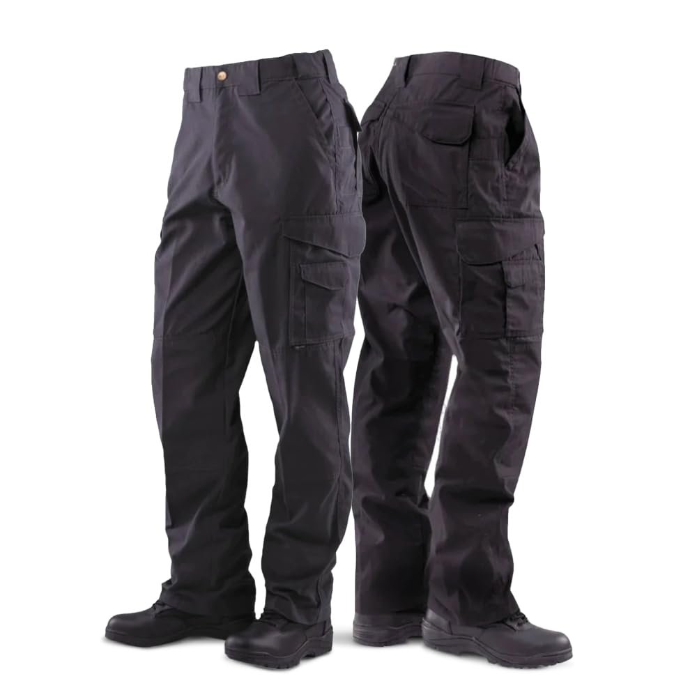 Tru-Spec 24-7 Original Tactical Pants for Men - Durable, Water-Resistant Cargo Work Pants with Concealed Carry and Knee Pad Openings, Black - 36W x 37L