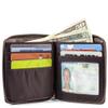 Big Skinny Men's Zippered Bi-Fold Slim Wallet, Holds Up to 25 Cards, Brown view 2