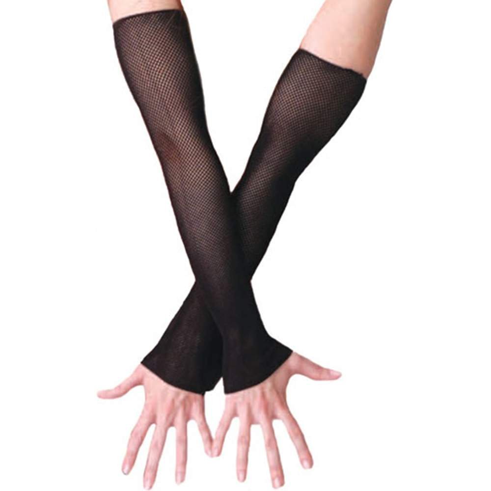 MUSIC LEGS Women's Fishnet Fingerless Gloves, Black, One Size
