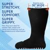 IMPRESA Wide Calf Socks - Super Stretch Fit for Lymphedema & Hospital Socks - Skid-Resistant Comfort for Extra Wide Fit - Unisex Design for Cast Cover - Pack of 2, Black view 2