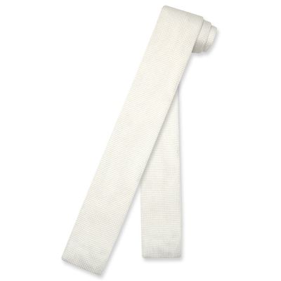 Biagio KNITTED Neck Tie Solid OFF-WHITE IVORY Color Men's Knit NeckTie