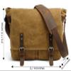 HuaChen Mens Messenger Bag, Vintage Genuine Leather Waxed Canvas Shoulder Bag for 14" Laptop,Rugged Briefcase Satchel Computer Case - M49 Army Green view 2