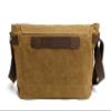 HuaChen Mens Messenger Bag, Vintage Genuine Leather Waxed Canvas Shoulder Bag for 14" Laptop,Rugged Briefcase Satchel Computer Case - M49 Army Green view 3