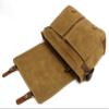 HuaChen Mens Messenger Bag, Vintage Genuine Leather Waxed Canvas Shoulder Bag for 14" Laptop,Rugged Briefcase Satchel Computer Case - M49 Army Green view 4