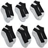 Jefferies Socks Little Boys' Seamless Sport Low Cut Half Cushion 6 Pack Socks, Black/Grey, 6-7.5 view 1
