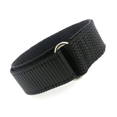 Watch Band Nylon One Piece Wrap Sport Strap Black Adjustable 22 millimeter
