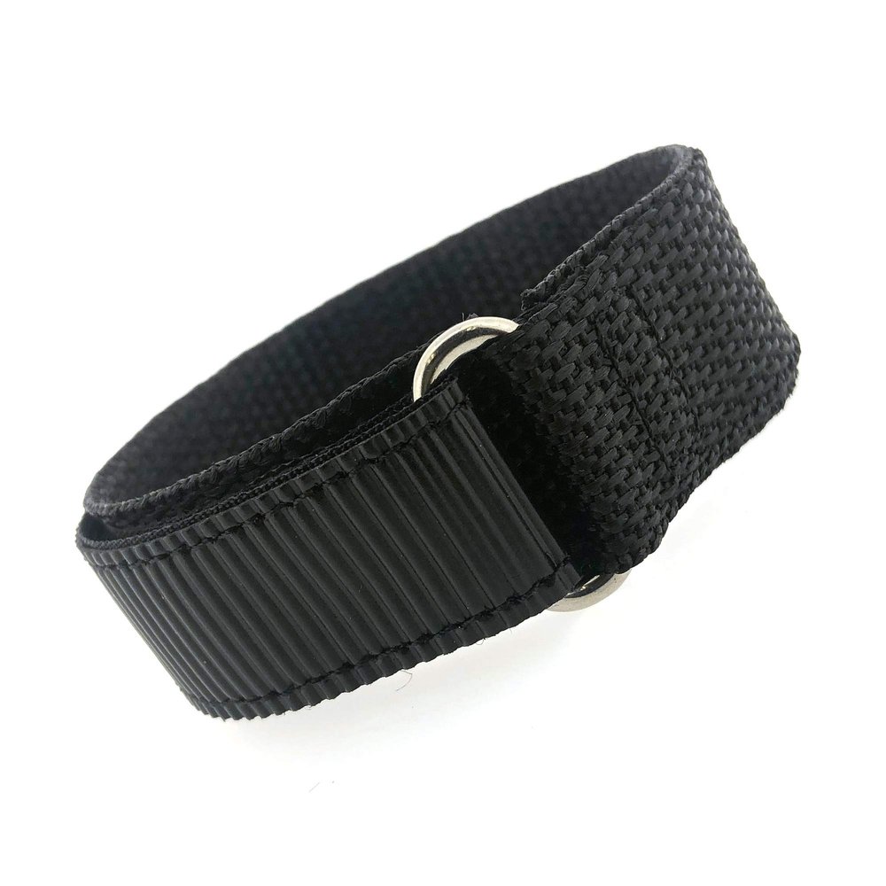 Watch Band Nylon One Piece Wrap Sport Strap Black Adjustable 22 millimeter