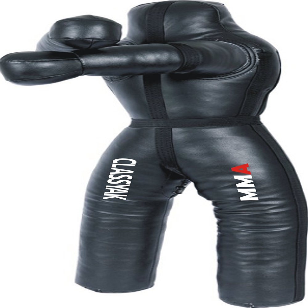 Classyak MMA Grappling Dummy Standing Position Cross Fita Style Jiu Jitsu Punching Bag Black - 59 inches