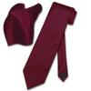 Vesuvio Napoli Solid Color NeckTie & Handkerchief Pocket Square Men's Neck Tie Hanky Set (Burgundy) view 1