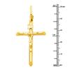 The World Jewelry Center 14k Real Yellow Gold Crucifix Cross Pendant with 1mm Braided Square Wheat Chain Necklace - 20" view 3
