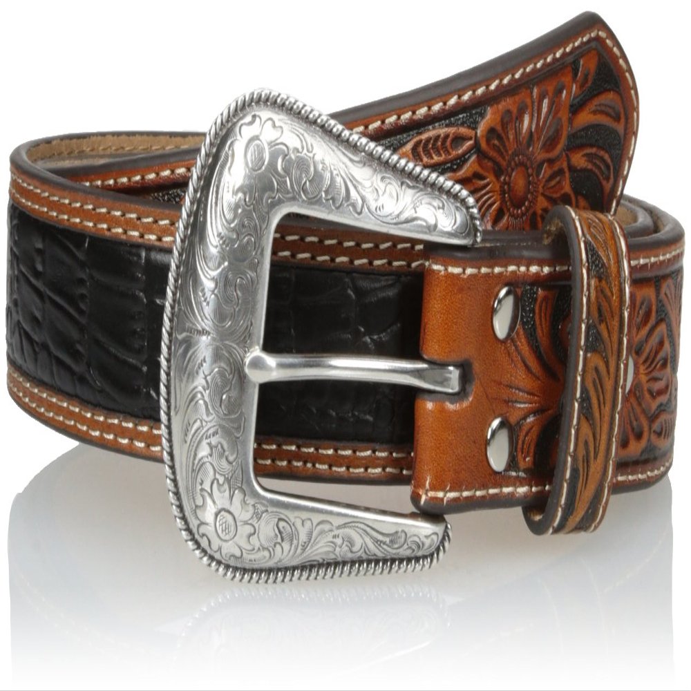 Nocona Men's Black Gato Center, Black/Tan, 36