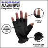 Glacier Glove Unisex Alaska River Fingerless Lightweight Breathable Non-Slip Grip Fishing Gloves with Elasticized Cuffs | for Outdoors, Fly Fishing, Paddling, Hiking, Black, Medium view 3