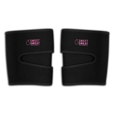 Sports Research Sweet Sweat Thigh Trimmers for Men & Women Increases Sweat & Activity to the Thighs during Exercise (Pink Logo, Medium)
