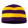 Sportsman SP01 Men's Rugby Striped Knit Beanie Purple/Gold One Size view 2