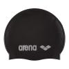 Arena Classic Unisex Soft Silicone Swim Cap for Women and Men, Intensive Training and Racing Comfortable Non-Slip Long Hair Swimming Hat, Black/Silver view 1